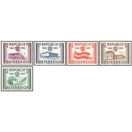 Austria 1955 - Independenta, serie neuzata Austria 1955 - Independenta, serie neuzata
