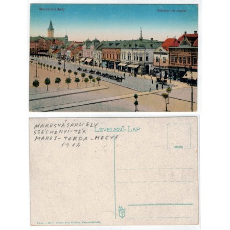 Targu Mures 1914(aprox.) - P-ta Szechenyi, calesti, ilustrata ne