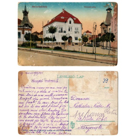 Targu Mures 1921 - Strada Hunyadi, ilustrata circulata