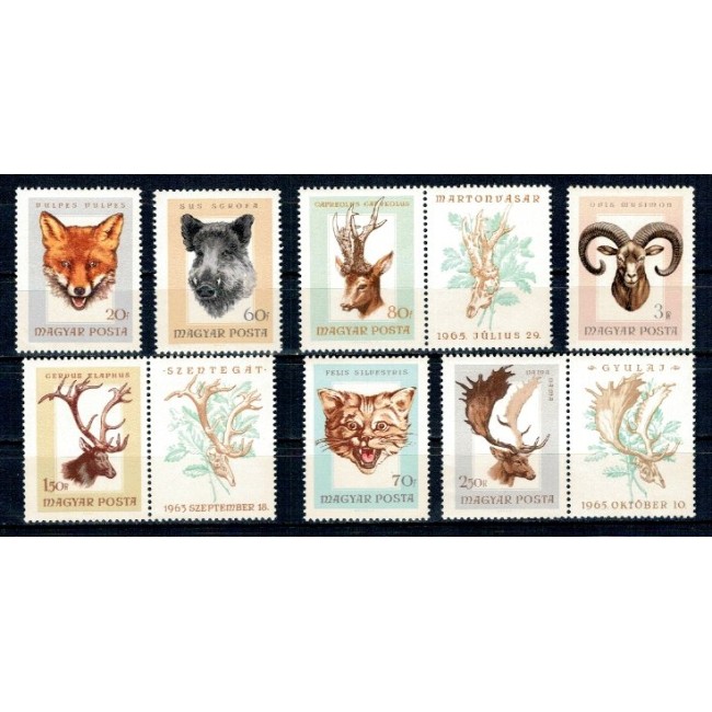 Ungaria 1966 - Trofee de vanatoare, fauna, serie neuzata