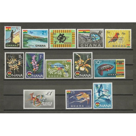 Ghana 1965 - Uzuale, supratipar, serie neuzata Ghana 1965 - Uzuale, supratipar, serie neuzata