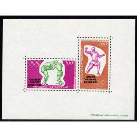 Centrafricaine Republic 1972 - Jocurile Olimpice, supratipar medaliați, sport, bloc neuzat Centrafricaine Republic 1972 - Jocurile Olimpice, supratipar medaliați, sport, bloc neuzat