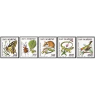 San Marino 1990 - Fauna-flora, fluturi, serie neuzata
