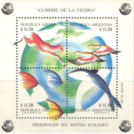 Argentina 1992 - Protejarea naturii, bloc neuzat