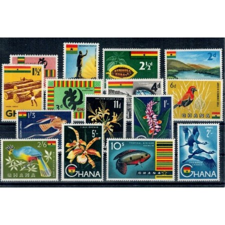 Ghana 1959 - National Symbols, pasari, orhidee, serie neuzata Ghana 1959 - National Symbols, pasari, orhidee, serie neuzata