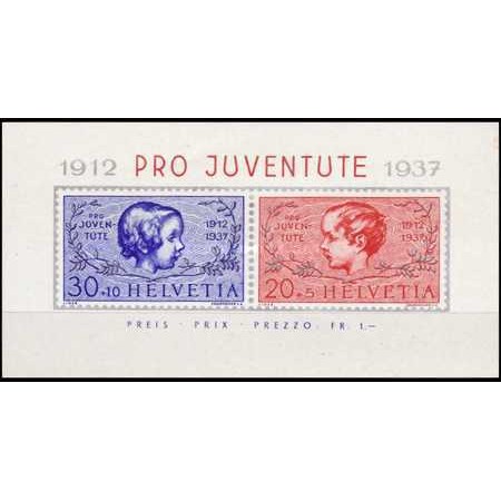 Elvetia 1937 - Pro Juventute, colita neuzata Elvetia 1937 - Pro Juventute, colita neuzata