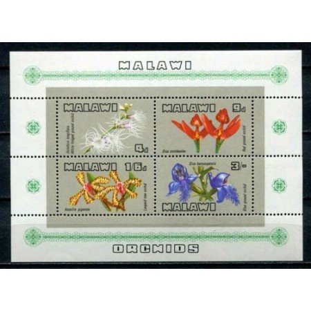 Malawi 1969 - Orhidee, flori, bloc neuzat