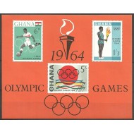 Ghana 1964 - Jocurile Olimpice Tokyo, colita neuzata