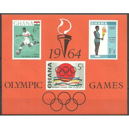 Ghana 1964 - Jocurile Olimpice Tokyo, colita neuzata Ghana 1964 - Jocurile Olimpice Tokyo, colita neuzata