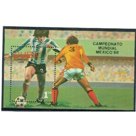 Cuba 1986 - CM fotbal Mexic, colita neuzata Cuba 1986 - CM fotbal Mexic, colita neuzata