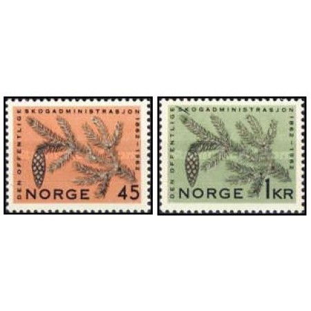 Norvegia 1962 - National Forest Administration, flora, serie neu Norvegia 1962 - National Forest Administration, flora, serie neu