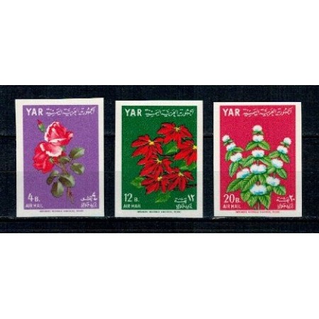 Yemen Nord 1964 - Flori, Posta Aeriana, nedantelate neuzate Yemen Nord 1964 - Flori, Posta Aeriana, nedantelate neuzate