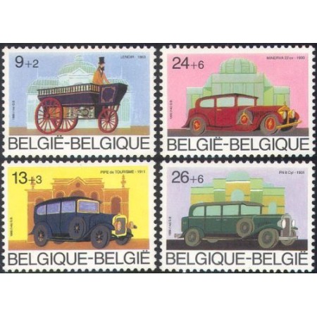 Belgia 1986 - Vehicule de epoca, masini, serie neuzata
