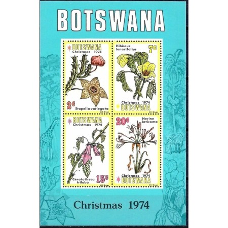 Botswana 1974 - Craciun-flori, bloc neuzat Botswana 1974 - Craciun-flori, bloc neuzat