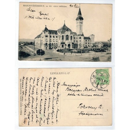 Targu Mures 1911 - Primaria, ilustrata circulata