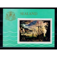 Sealand 1970 - pictura-port, colita neuzata