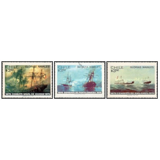 Chile 1979 - Vapoare, batalii navale, serie neuzata Chile 1979 - Vapoare, batalii navale, serie neuzata