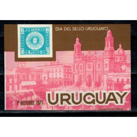 Uruguay 1971 - Ziua marcii postale, colita neuzata Uruguay 1971 - Ziua marcii postale, colita neuzata