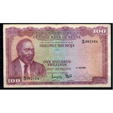 Kenya 1969 - 100 shillings, uzata (F)