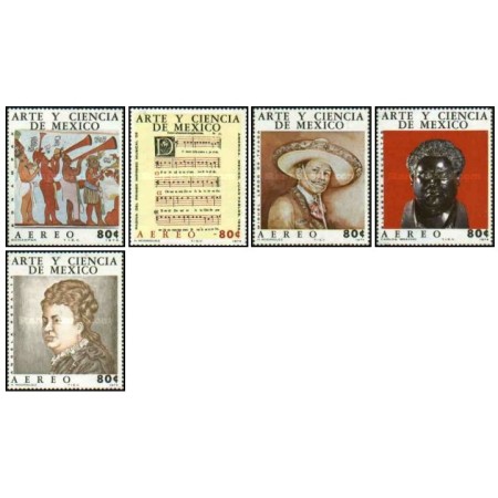 Mexic 1974 - Arta si stiinta Mexicana, muzicieni, serie neuzata Mexic 1974 - Arta si stiinta Mexicana, muzicieni, serie neuzata