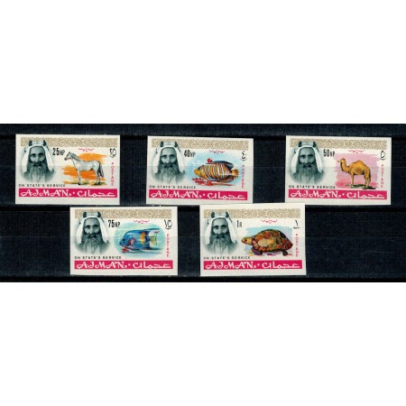 Ajman 1965 - Fauna, animale, Service, serie nedantelata neuzata Ajman 1965 - Fauna, animale, Service, serie nedantelata neuzata
