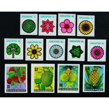 Singapore 1973 - Flori si fructe, serie nedantelata neuzata Singapore 1973 - Flori si fructe, serie nedantelata neuzata