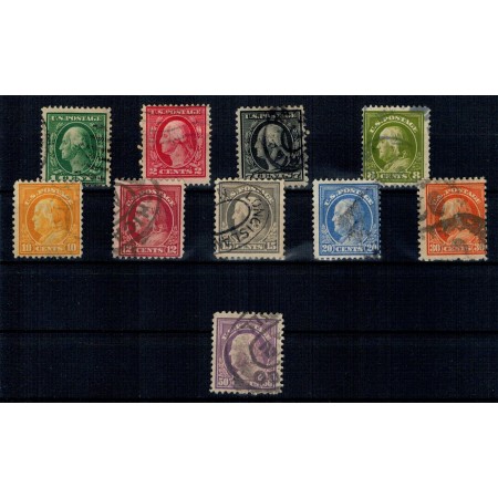 SUA 1912-1915 - Uzuale, presedinti, set stampilat incomplet SUA 1912-1915 - Uzuale, presedinti, set stampilat incomplet