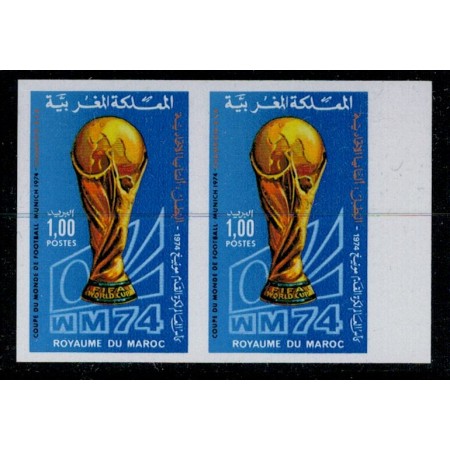 Maroc 1974 - CM fotbal, inscriptie aurie, Mi777 pereche ndt neuz Maroc 1974 - CM fotbal, inscriptie aurie, Mi777 pereche ndt neuz