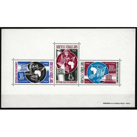 Benin (Dahomey) 1966 - UNESCO, bloc neuzat