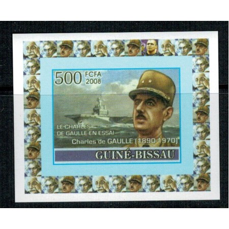 Guinea Bissau 2008 - DeGaulle, vapor, Mi3756 nedant. DELUXE Guinea Bissau 2008 - DeGaulle, vapor, Mi3756 nedant. DELUXE