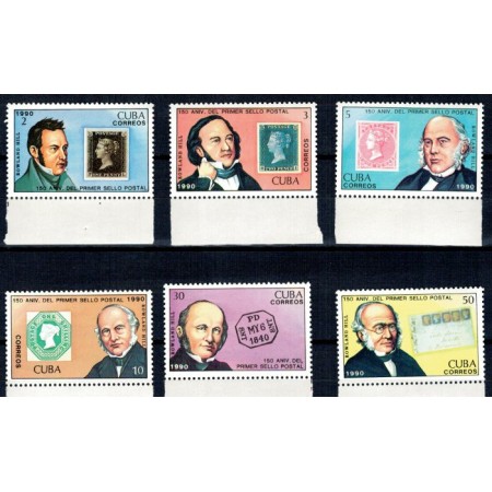 Cuba 1990 - Timbru pe timbru, Rowland Hill, serie neuzata Cuba 1990 - Timbru pe timbru, Rowland Hill, serie neuzata