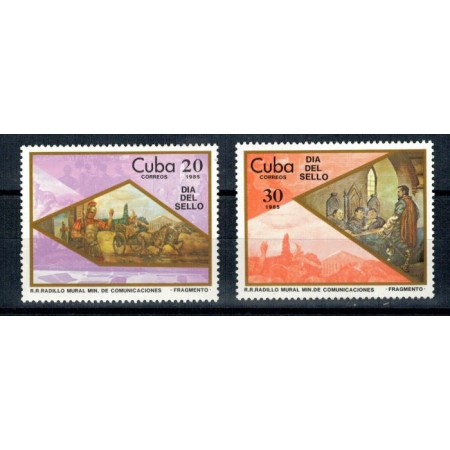 Cuba 1985 - Ziua marcii postale, pictura, arta, serie neuzata Cuba 1985 - Ziua marcii postale, pictura, arta, serie neuzata