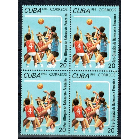 Cuba 1984 - Baschet feminin, bloc de 4 neuzat Cuba 1984 - Baschet feminin, bloc de 4 neuzat