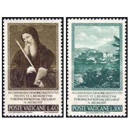 Vatican 1965 - Manastirea Monte Cassino serie neuzata Vatican 1965 - Manastirea Monte Cassino serie neuzata