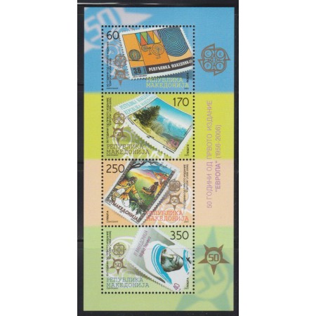 Macedonia 2005 - Europa, timbru pe timbru, CEPT, bloc neuzat Macedonia 2005 - Europa, timbru pe timbru, CEPT, bloc neuzat