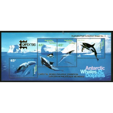 Australian Antarctic 1996 - Fauna marina, supr. expo, bloc neuza Australian Antarctic 1996 - Fauna marina, supr. expo, bloc neuza
