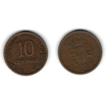 Mozambic 1942 - 10 centavos, circulata