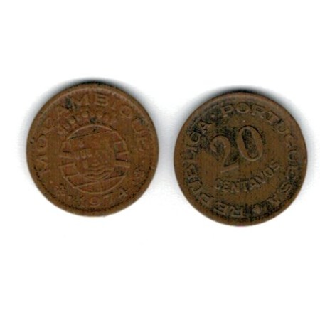 Mozambic 1974 - 20 centavos, circulata