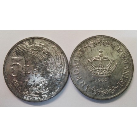 Romania 1942 - 5 lei zinc aUNC