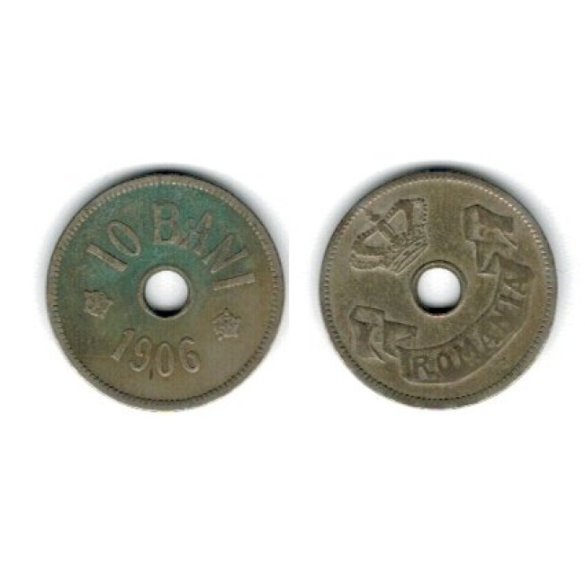 Romania 1906 - 10 bani, J, circulata