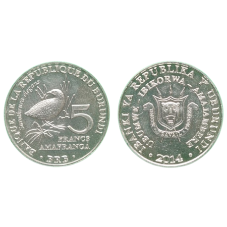 Burundi 2014 - 5 francs, sarothrura elegans, UNC