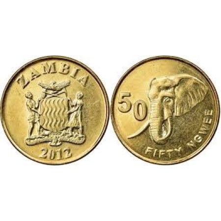 Zambia 2012 - 50 ngwee, elefant, UNC