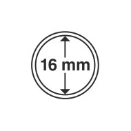 Capsule pentru monede, diametru interior 16mm, cutie 10buc.