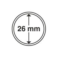 Capsule pentru monede, diametru interior 26mm, cutie 10buc.