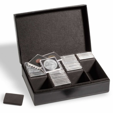 Caseta pentru 100 capsule de monede QUADRUM, negru Caseta pentru 100 capsule de monede QUADRUM, negru
