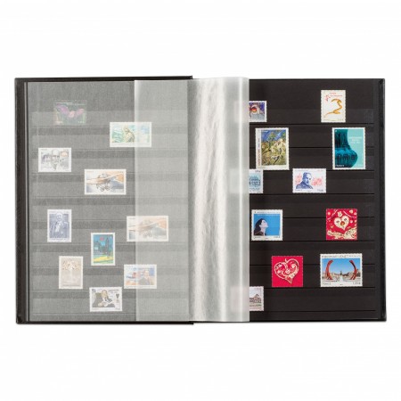 Clasor timbre 32 file negre, 64 pagini, seria Comfort, coperta groasa, căptușita, albastra Clasor timbre 32 file negre, 64 pagini, seria Comfort, coperta groasa, căptușita, albastra