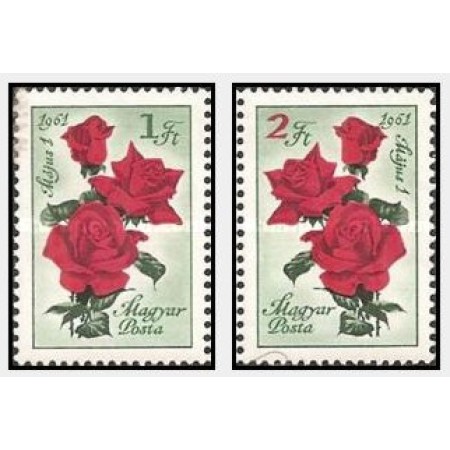 Ungaria 1961 - Trandafiri 1 mai, serie neuzata