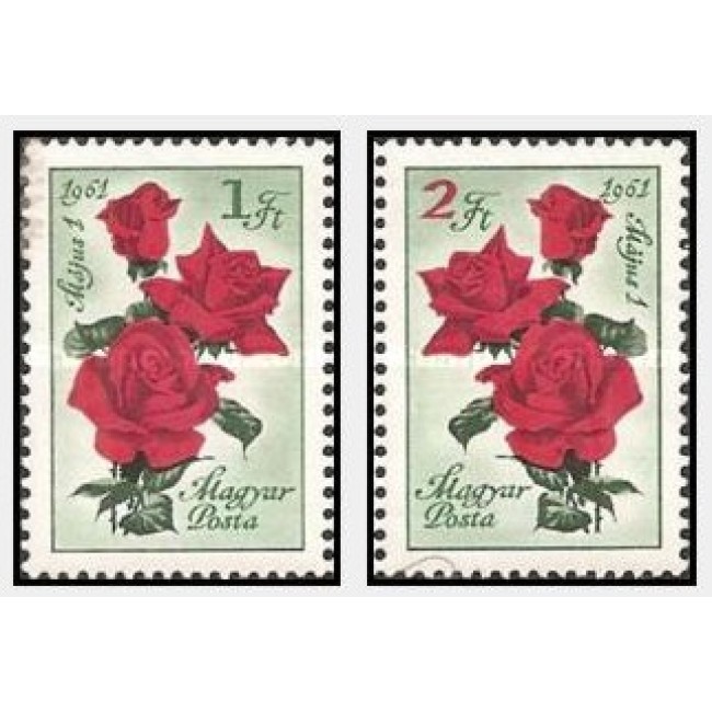 Ungaria 1961 - Trandafiri 1 mai, serie neuzata