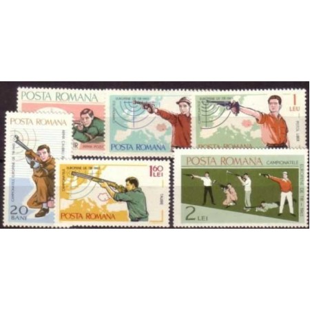 1965 - Campionatele Europene de tir, serie dantelata neuzata 1965 - Campionatele Europene de tir, serie dantelata neuzata