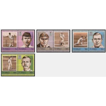 Tuvalu 1984 -Leaders of the World - Cricketers serie neuzata Tuvalu 1984 -Leaders of the World - Cricketers serie neuzata